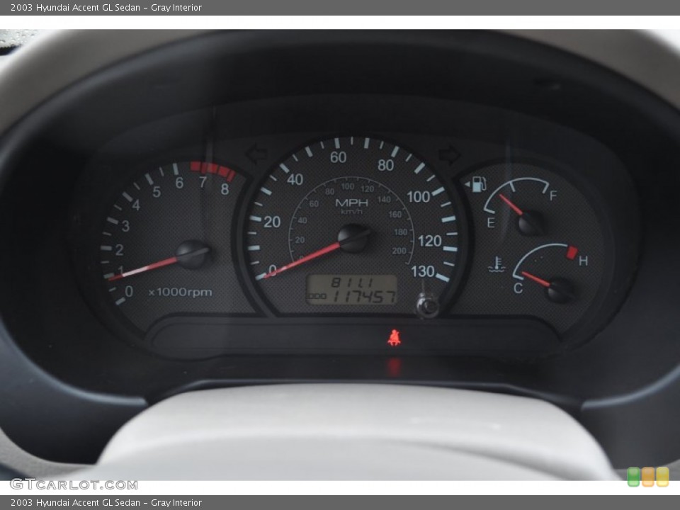 Gray Interior Gauges for the 2003 Hyundai Accent GL Sedan #54169915