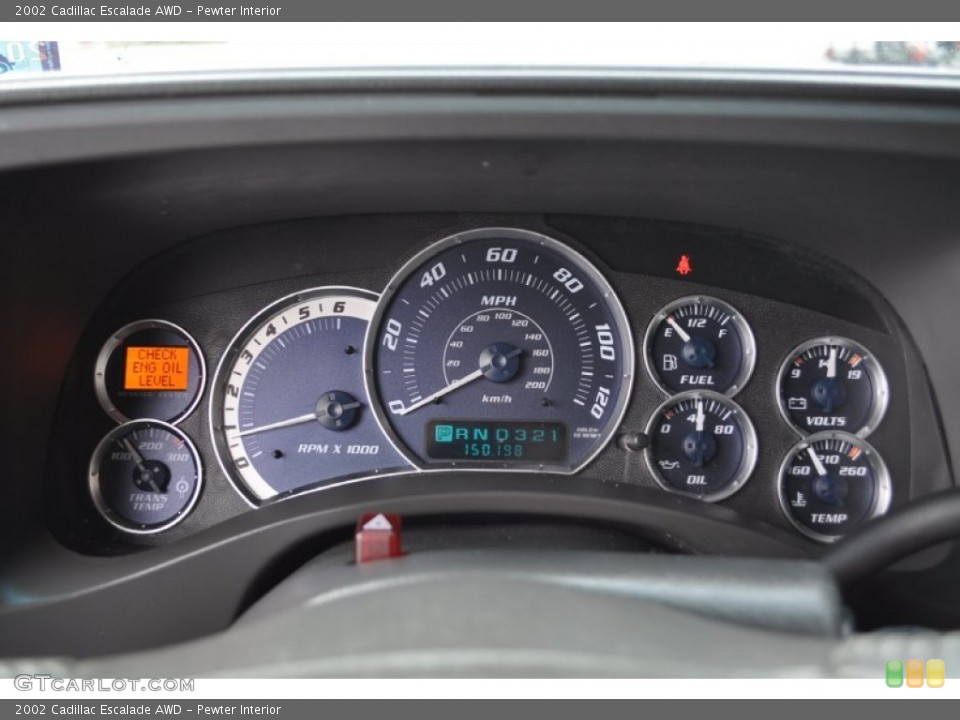 Pewter Interior Gauges for the 2002 Cadillac Escalade AWD #54170503