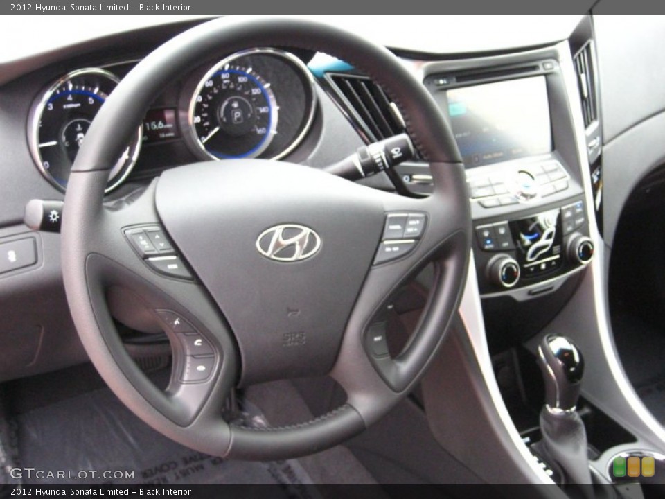Black Interior Steering Wheel for the 2012 Hyundai Sonata Limited #54178624