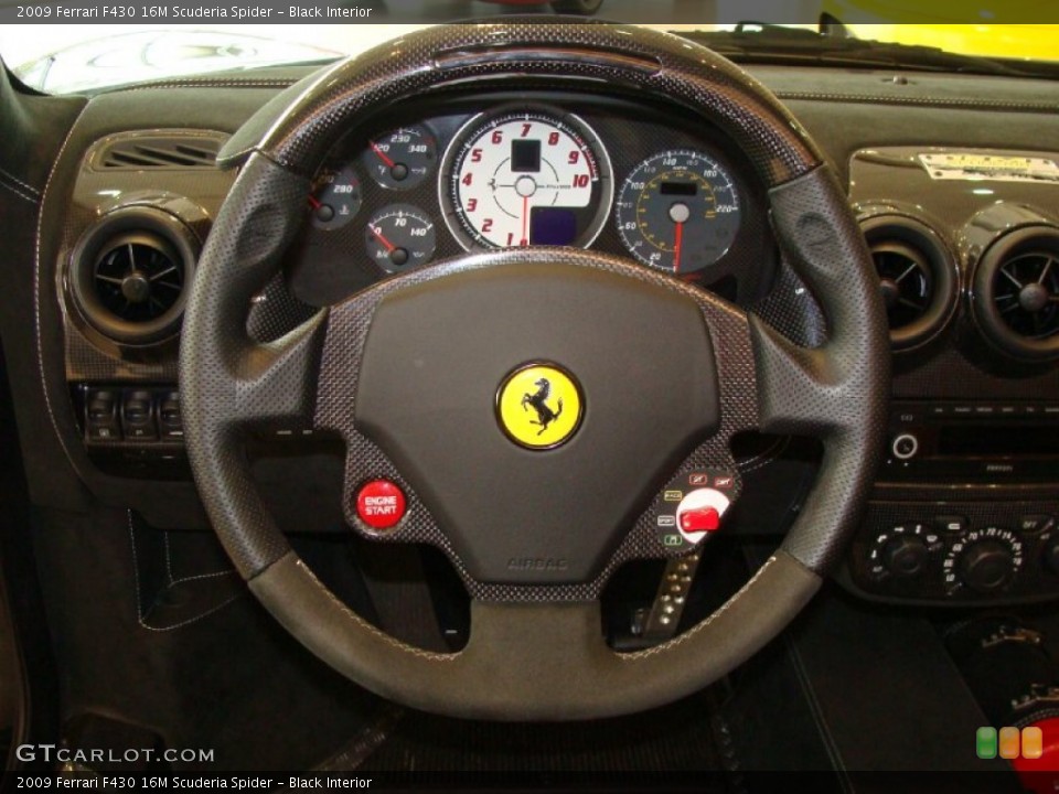 Black Interior Steering Wheel for the 2009 Ferrari F430 16M Scuderia Spider #54180181