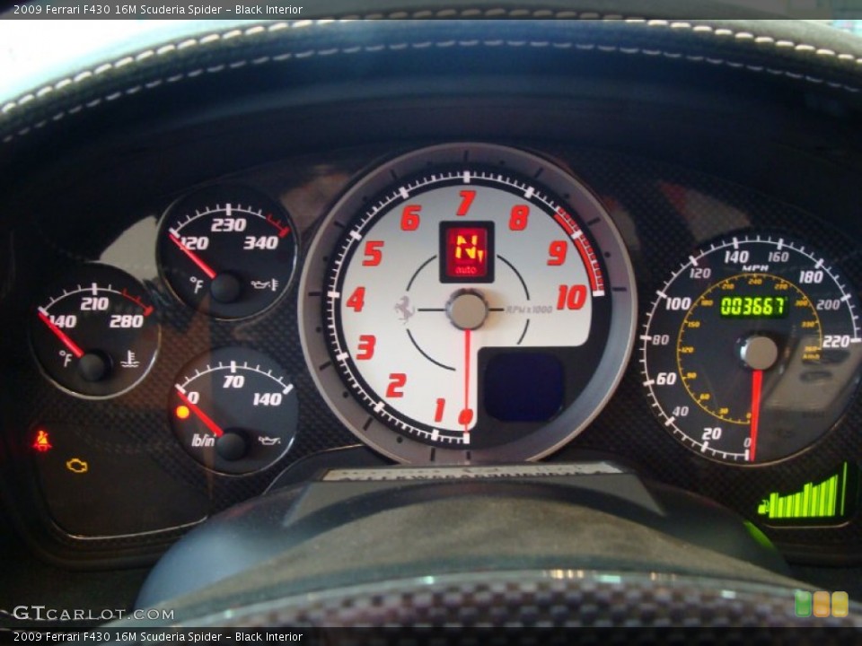 Black Interior Gauges for the 2009 Ferrari F430 16M Scuderia Spider #54180229
