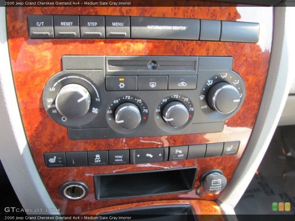 Medium Slate Gray Interior Controls for the 2006 Jeep Grand Cherokee Overland 4x4 #54180676
