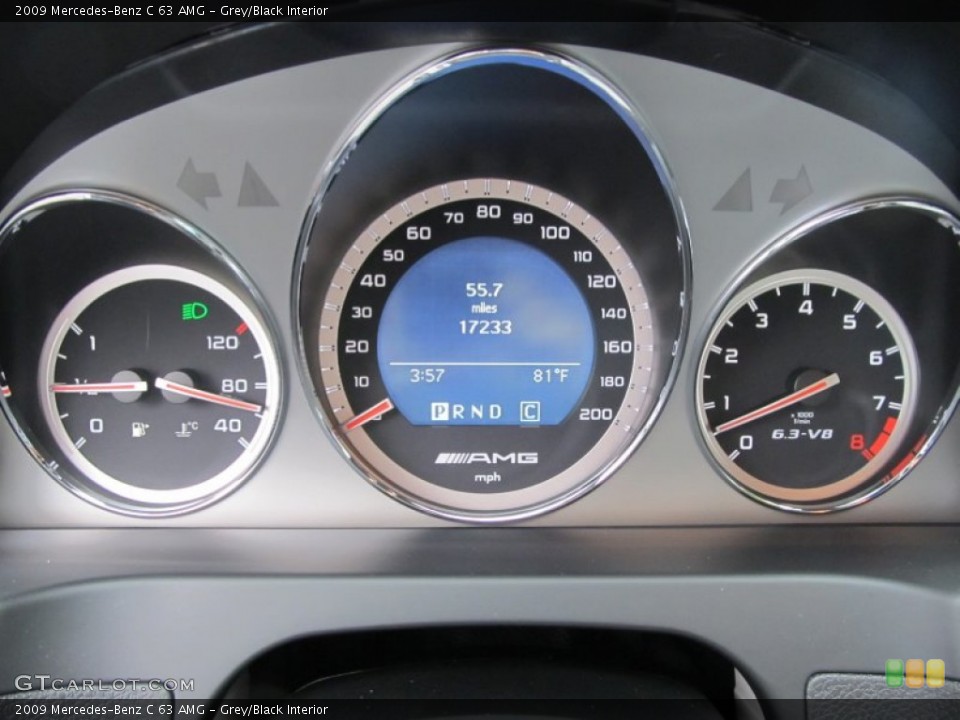 Grey/Black Interior Gauges for the 2009 Mercedes-Benz C 63 AMG #54181054