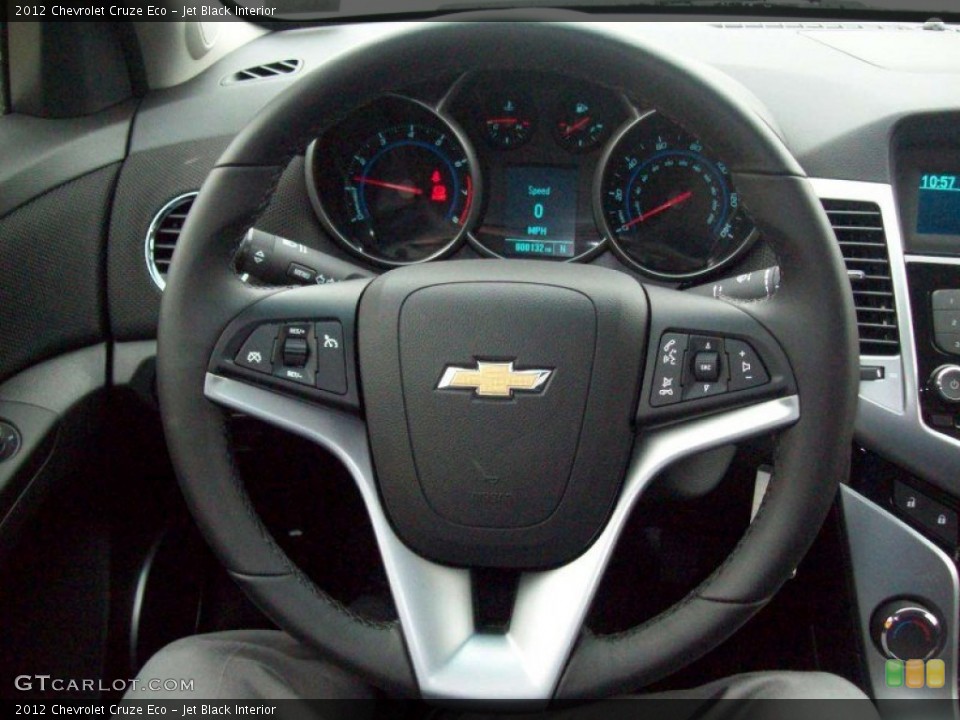 Jet Black Interior Steering Wheel for the 2012 Chevrolet Cruze Eco #54187663