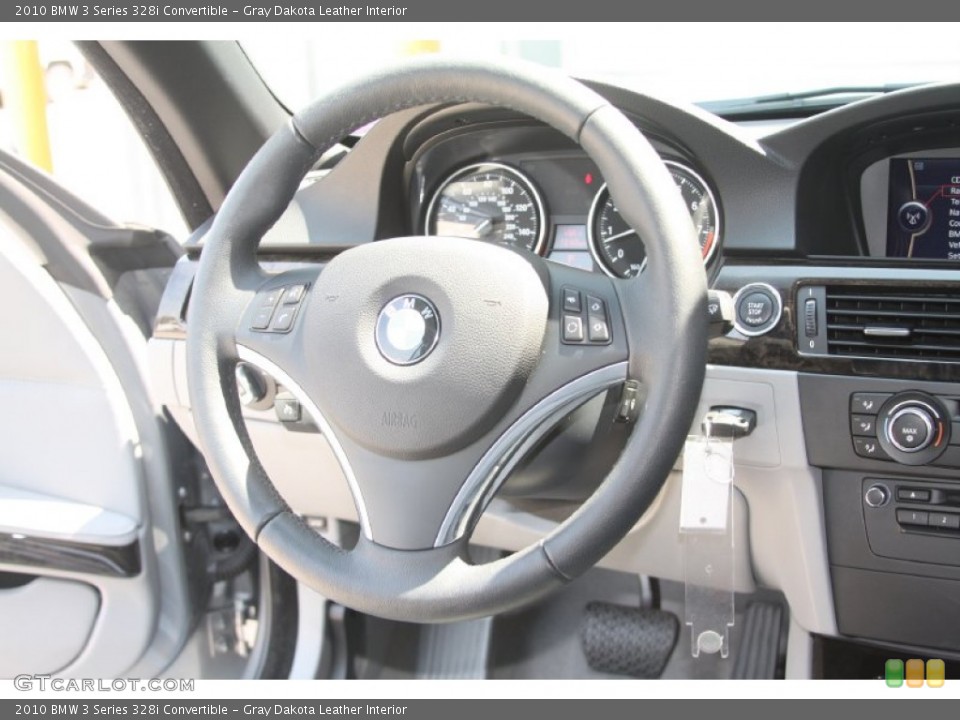 Gray Dakota Leather Interior Steering Wheel for the 2010 BMW 3 Series 328i Convertible #54192718