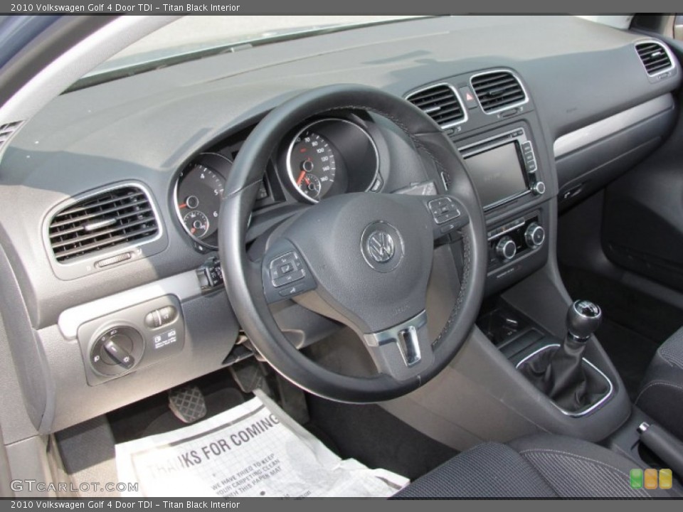 Titan Black Interior Dashboard for the 2010 Volkswagen Golf 4 Door TDI #54194542