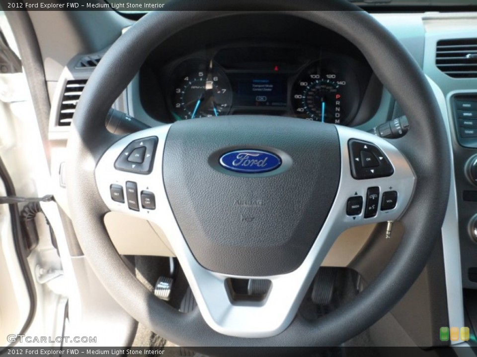Medium Light Stone Interior Steering Wheel for the 2012 Ford Explorer FWD #54208899