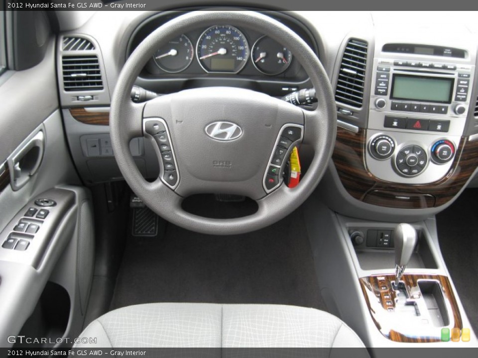 Gray Interior Dashboard for the 2012 Hyundai Santa Fe GLS AWD #54212409