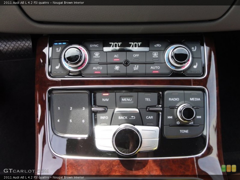 Nougat Brown Interior Controls for the 2011 Audi A8 L 4.2 FSI quattro #54212976