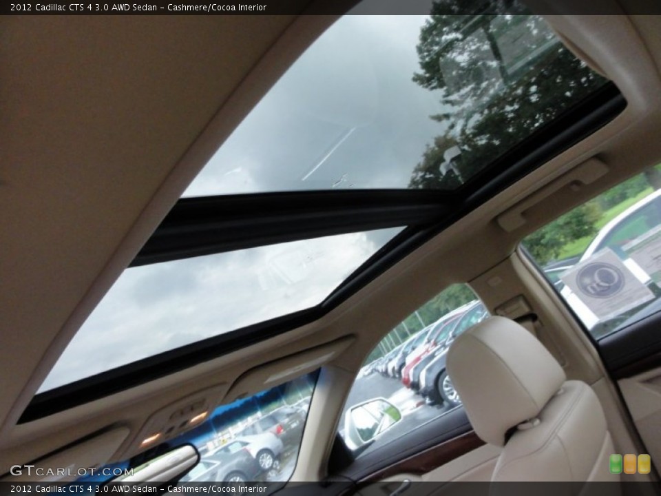 Cashmere/Cocoa Interior Sunroof for the 2012 Cadillac CTS 4 3.0 AWD Sedan #54213044