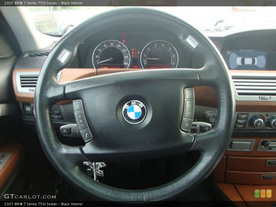 Black Interior Steering Wheel for the 2007 BMW 7 Series 750i Sedan #54213174