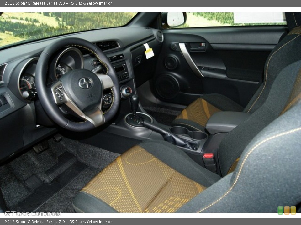 RS Black/Yellow Interior Photo for the 2012 Scion tC Release Series 7.0 #54214560