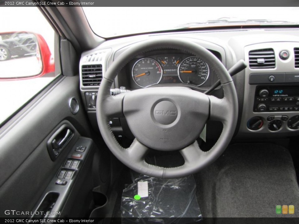 Ebony Interior Steering Wheel for the 2012 GMC Canyon SLE Crew Cab #54216975