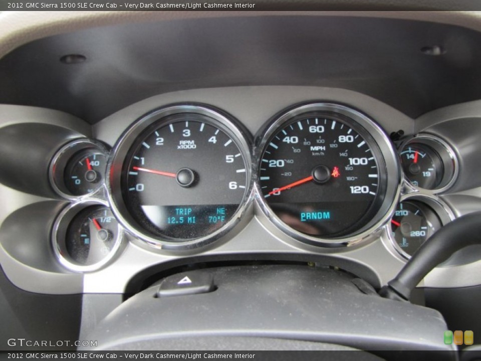 Very Dark Cashmere/Light Cashmere Interior Gauges for the 2012 GMC Sierra 1500 SLE Crew Cab #54217770