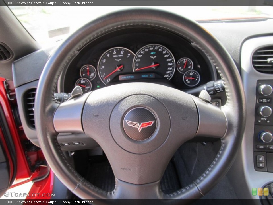 Ebony Black Interior Steering Wheel for the 2006 Chevrolet Corvette Coupe #54218853