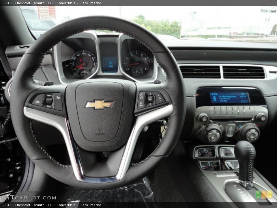 Black Interior Steering Wheel for the 2012 Chevrolet Camaro LT/RS Convertible #54222423