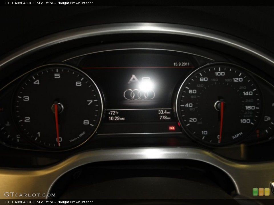 Nougat Brown Interior Gauges for the 2011 Audi A8 4.2 FSI quattro #54227742