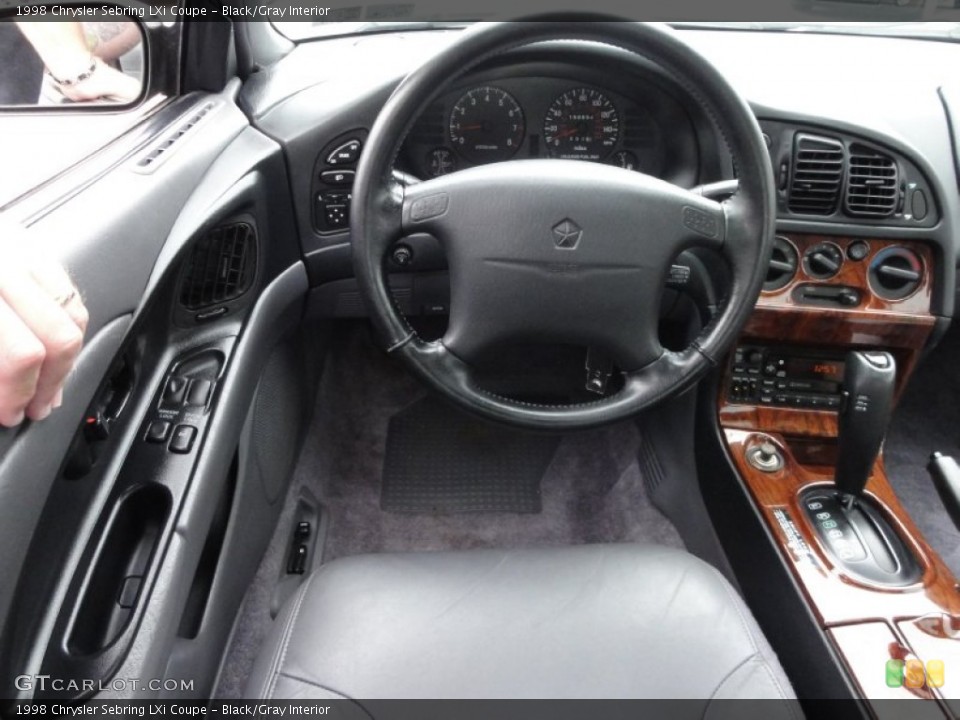 Black/Gray Interior Steering Wheel for the 1998 Chrysler Sebring LXi Coupe #54232944