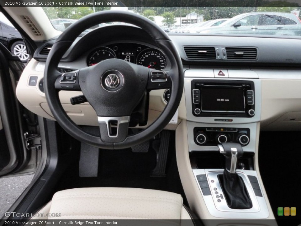 Cornsilk Beige Two Tone Interior Dashboard for the 2010 Volkswagen CC Sport #54242720