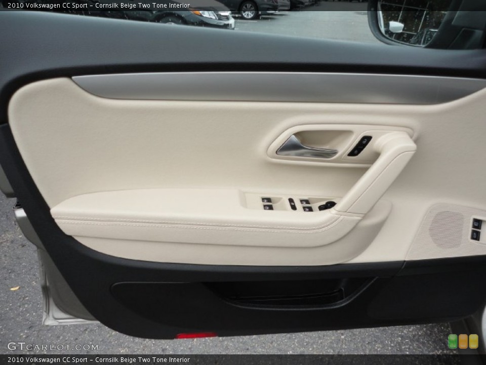 Cornsilk Beige Two Tone Interior Door Panel for the 2010 Volkswagen CC Sport #54242729