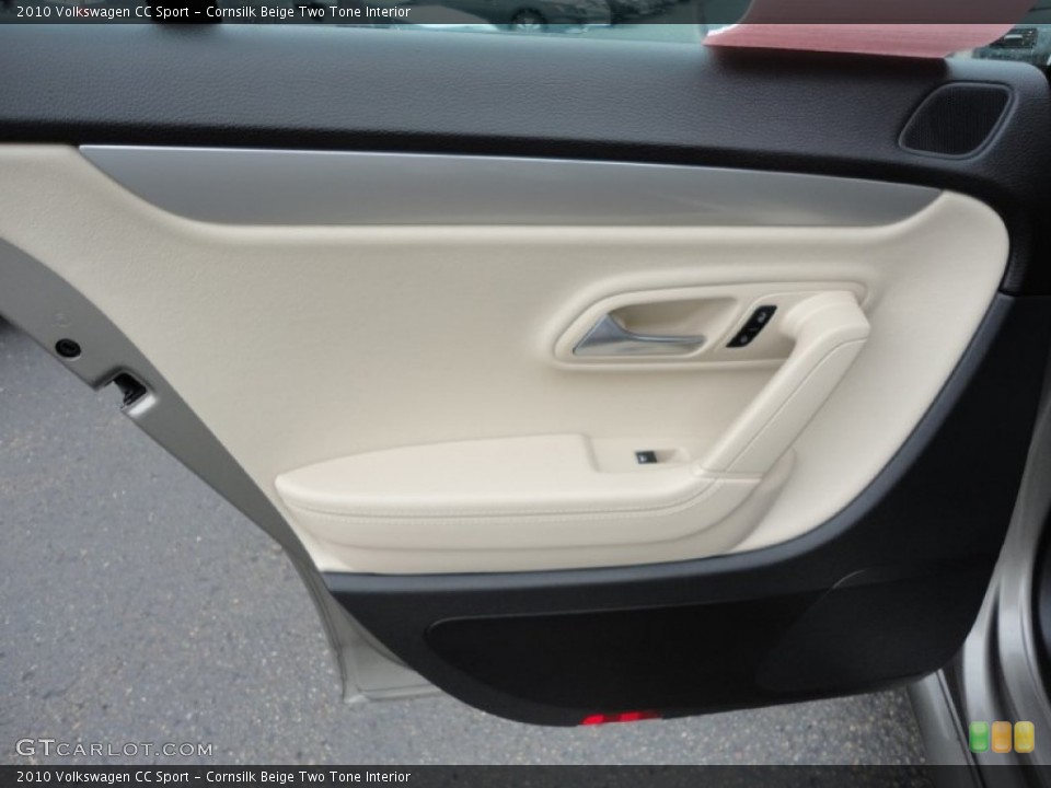 Cornsilk Beige Two Tone Interior Door Panel for the 2010 Volkswagen CC Sport #54242738