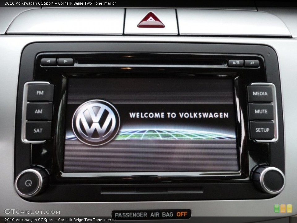 Cornsilk Beige Two Tone Interior Audio System for the 2010 Volkswagen CC Sport #54242756