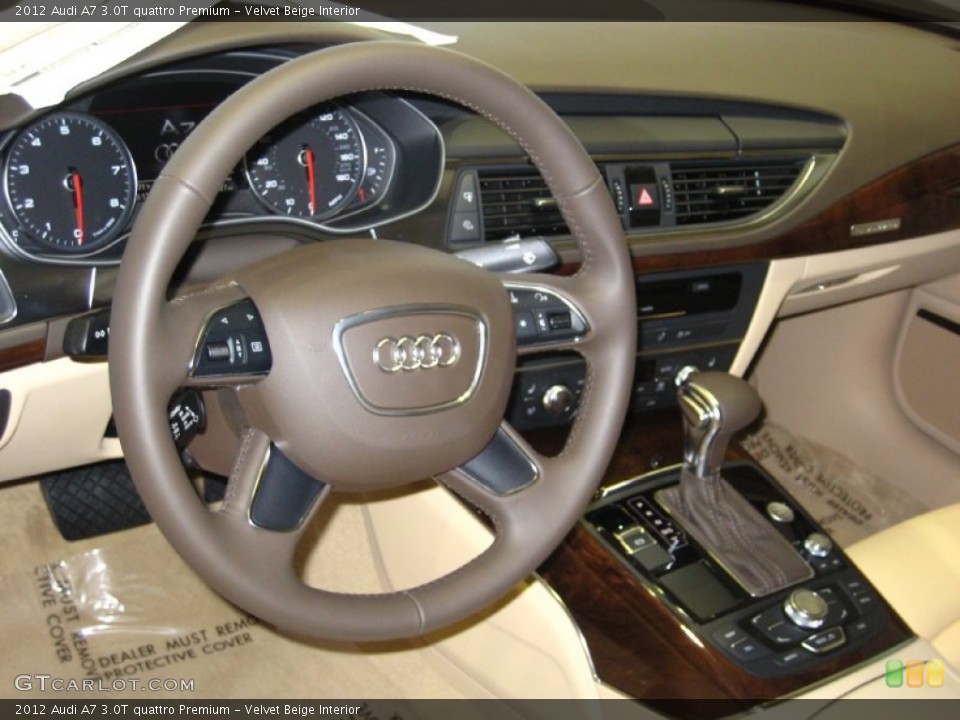 Velvet Beige Interior Steering Wheel for the 2012 Audi A7 3.0T quattro Premium #54243635