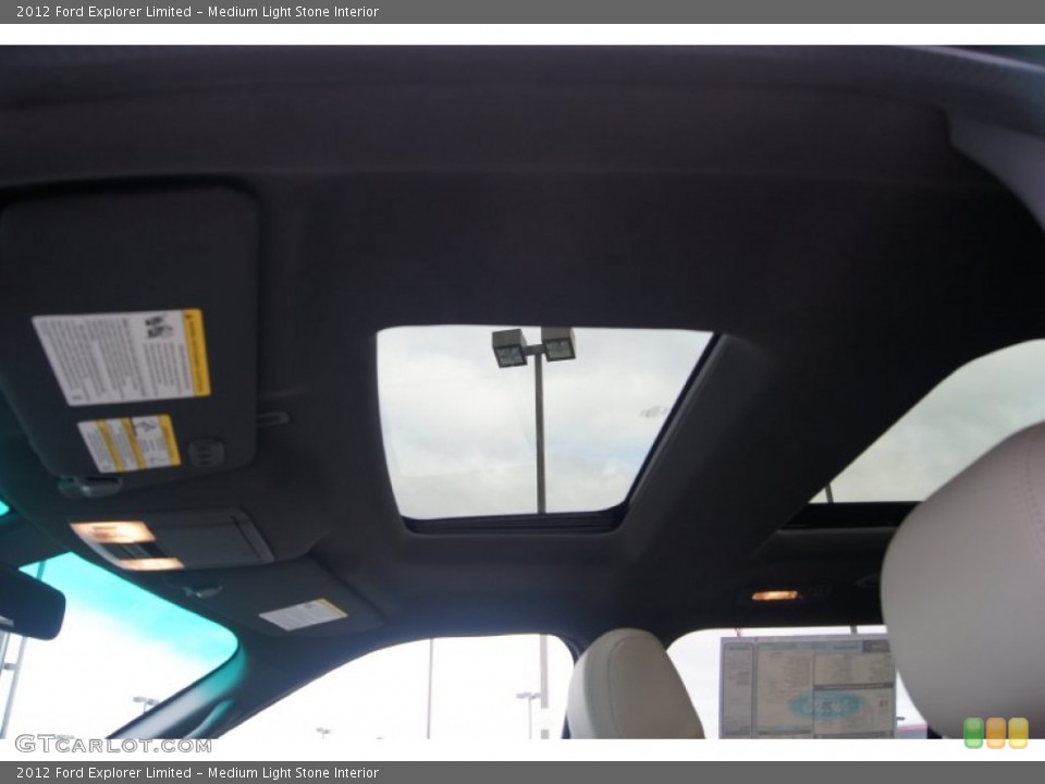Medium Light Stone Interior Sunroof for the 2012 Ford Explorer Limited #54248976