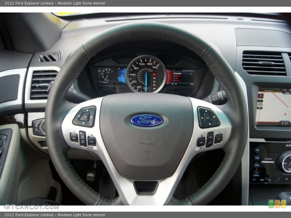Medium Light Stone Interior Steering Wheel for the 2012 Ford Explorer Limited #54248993