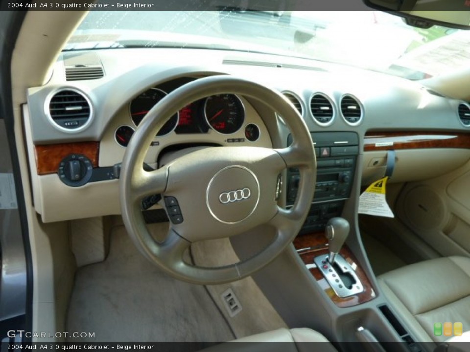 Beige Interior Dashboard for the 2004 Audi A4 3.0 quattro Cabriolet #54250187