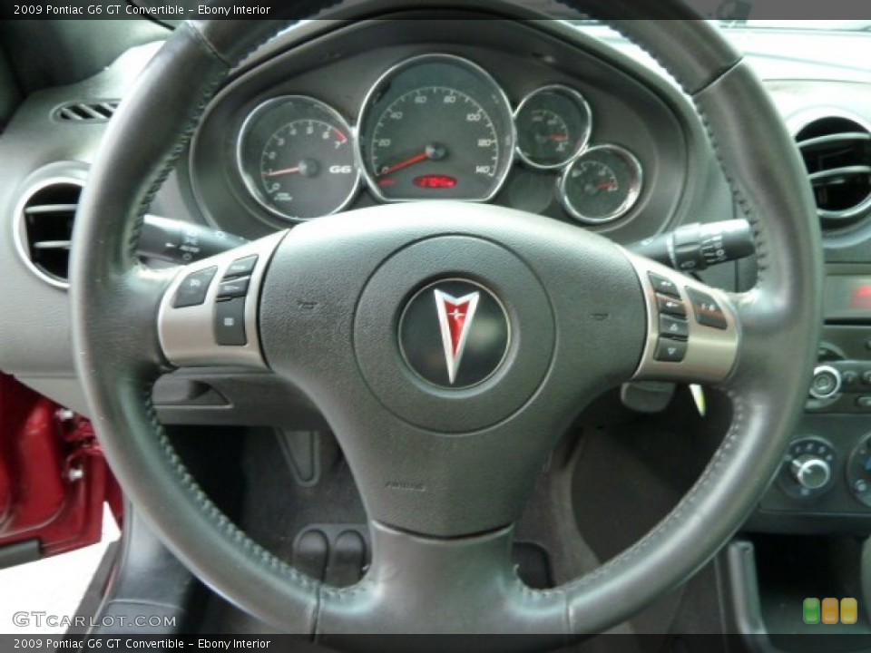 Ebony Interior Steering Wheel for the 2009 Pontiac G6 GT Convertible #54258431