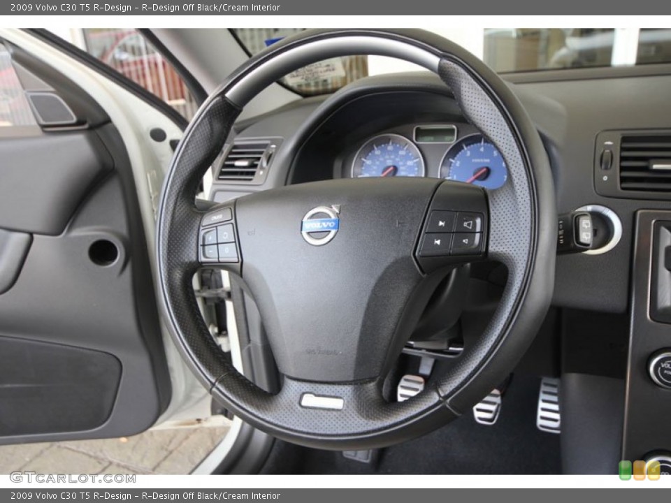 R-Design Off Black/Cream Interior Steering Wheel for the 2009 Volvo C30 T5 R-Design #54259001