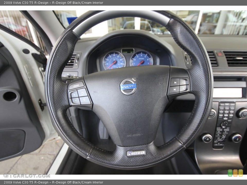 R-Design Off Black/Cream Interior Steering Wheel for the 2009 Volvo C30 T5 R-Design #54259046