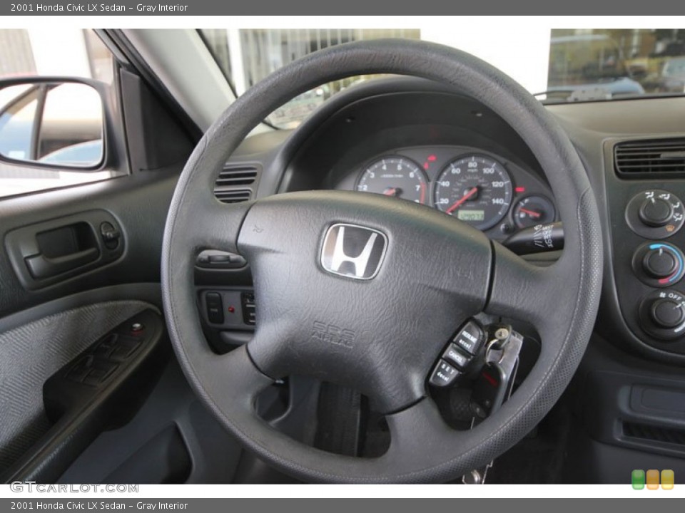 Gray Interior Steering Wheel for the 2001 Honda Civic LX Sedan #54262647