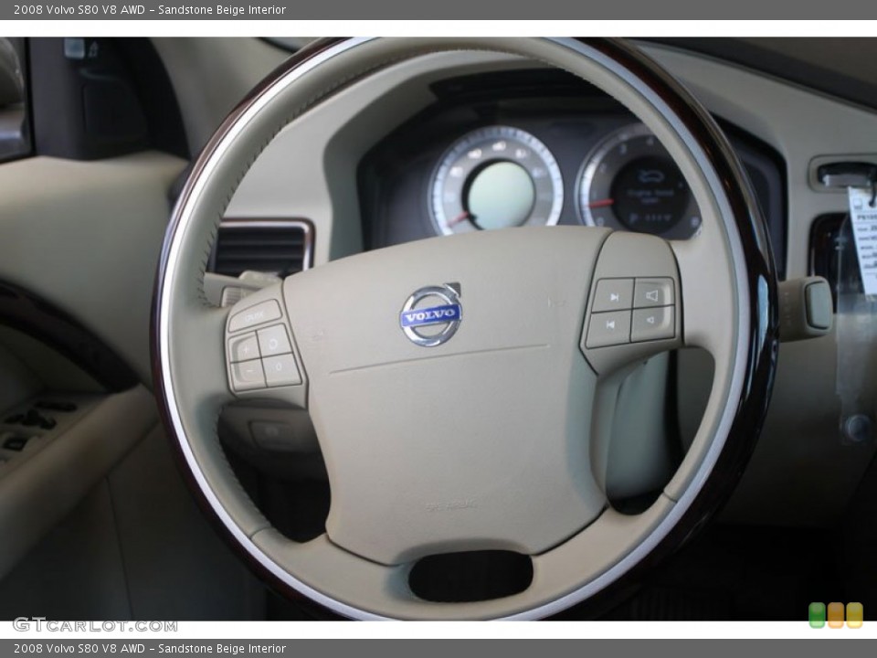 Sandstone Beige Interior Steering Wheel for the 2008 Volvo S80 V8 AWD #54266809