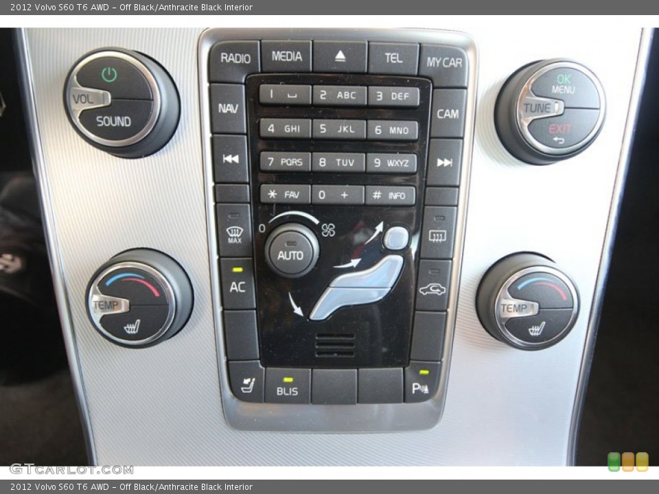 Off Black/Anthracite Black Interior Controls for the 2012 Volvo S60 T6 AWD #54268955