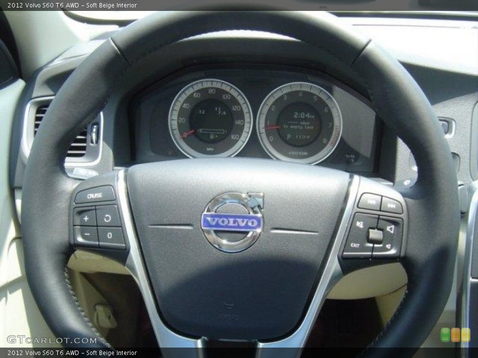 Soft Beige Interior Steering Wheel for the 2012 Volvo S60 T6 AWD #54270074
