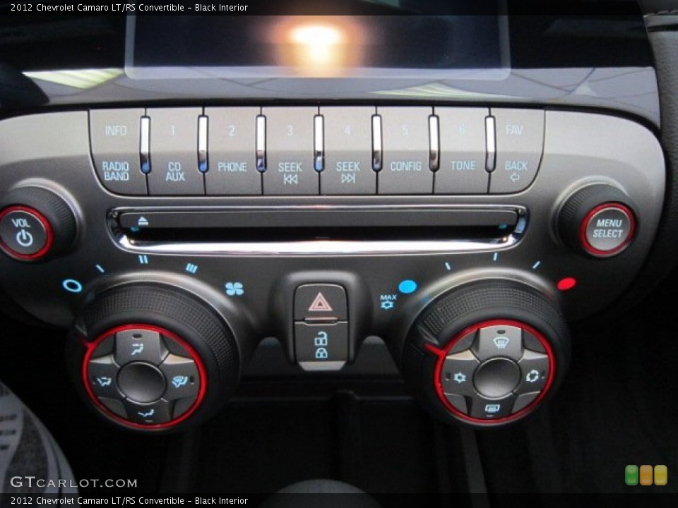 Black Interior Controls for the 2012 Chevrolet Camaro LT/RS Convertible #54278411