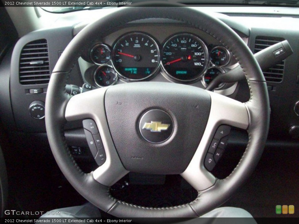 Ebony Interior Steering Wheel for the 2012 Chevrolet Silverado 1500 LT Extended Cab 4x4 #54281636