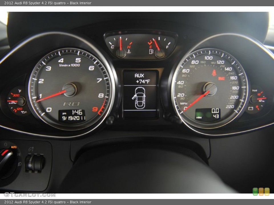 Black Interior Gauges for the 2012 Audi R8 Spyder 4.2 FSI quattro #54287573