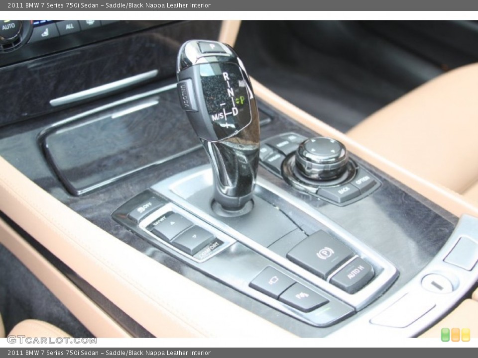Saddle/Black Nappa Leather Interior Transmission for the 2011 BMW 7 Series 750i Sedan #54288080