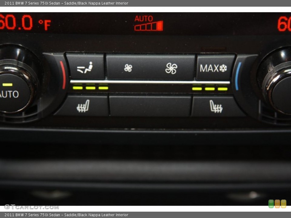 Saddle/Black Nappa Leather Interior Controls for the 2011 BMW 7 Series 750i Sedan #54288203