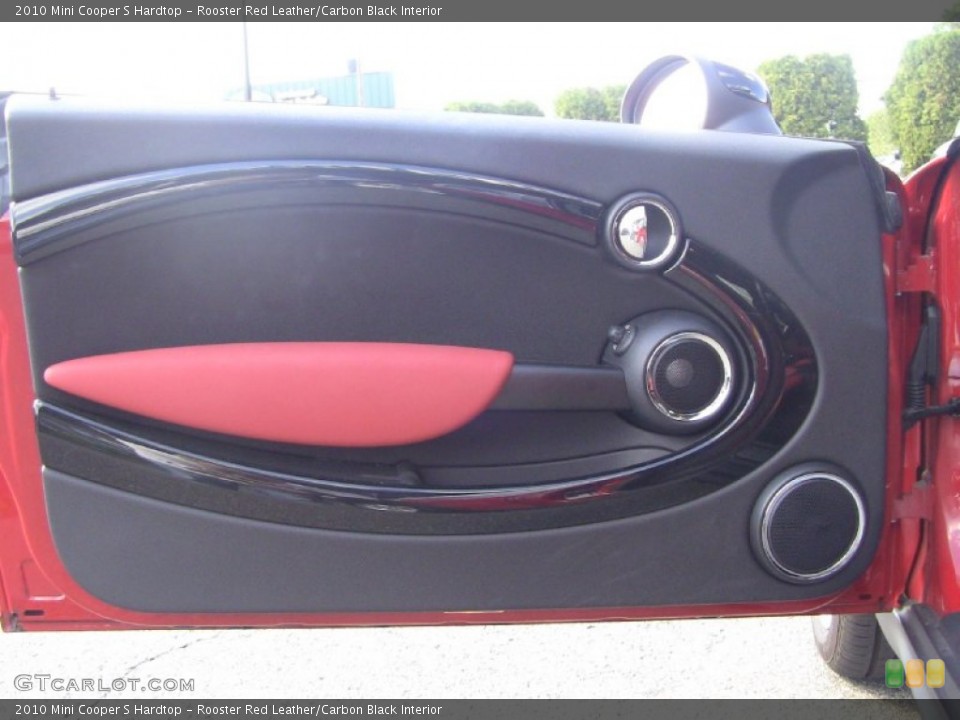 Rooster Red Leather/Carbon Black Interior Door Panel for the 2010 Mini Cooper S Hardtop #54291404