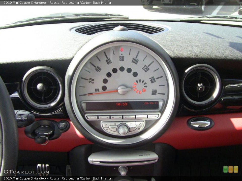 Rooster Red Leather/Carbon Black Interior Gauges for the 2010 Mini Cooper S Hardtop #54291541
