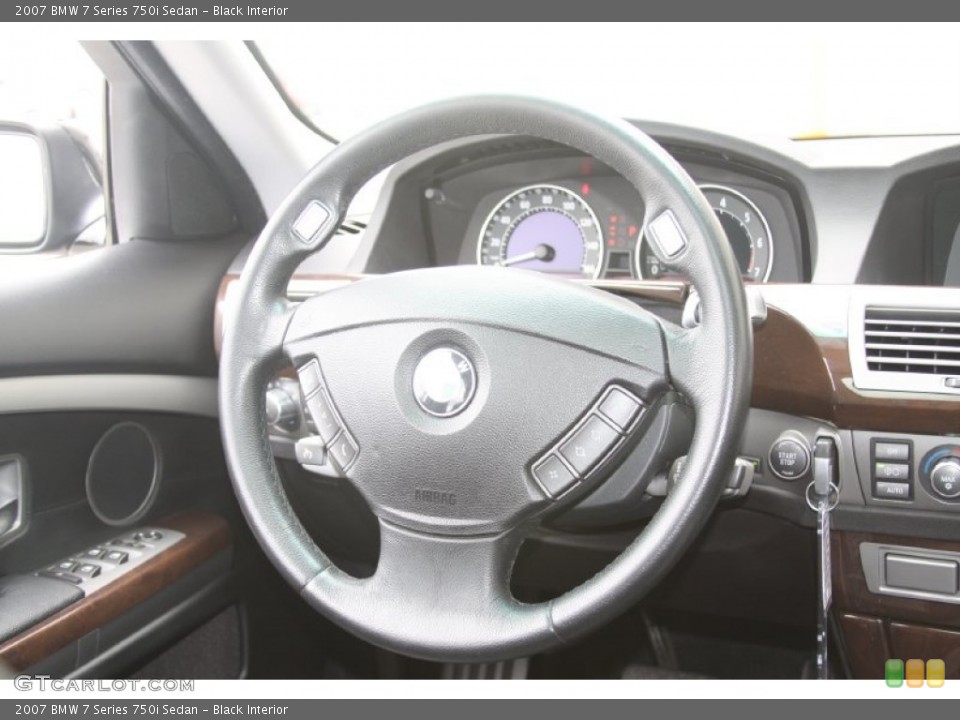 Black Interior Steering Wheel for the 2007 BMW 7 Series 750i Sedan #54293108