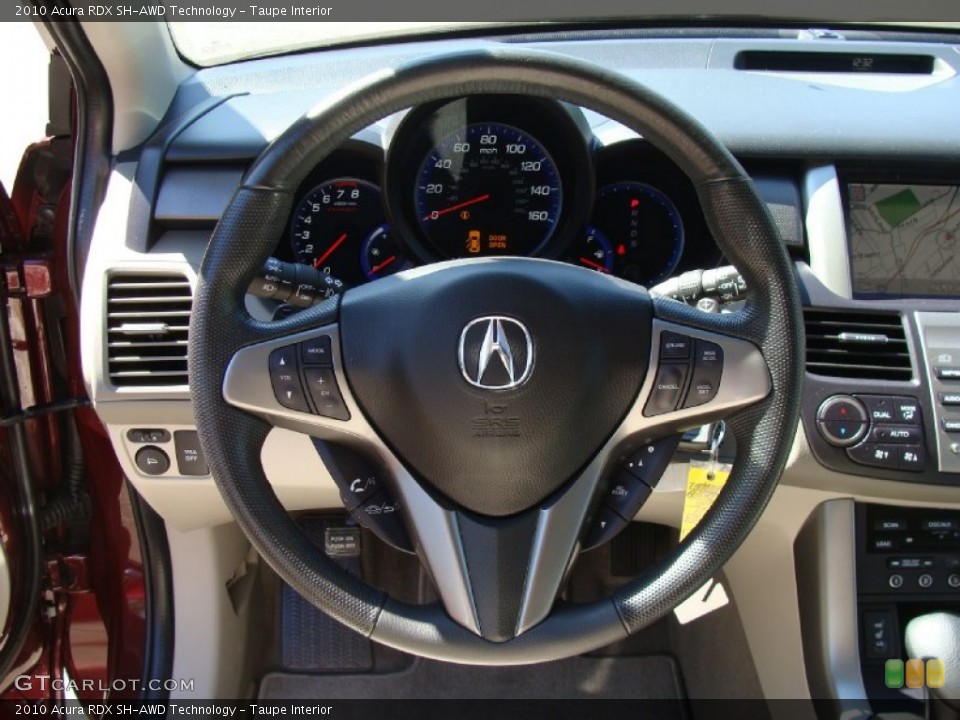 Taupe Interior Steering Wheel for the 2010 Acura RDX SH-AWD Technology #54293957