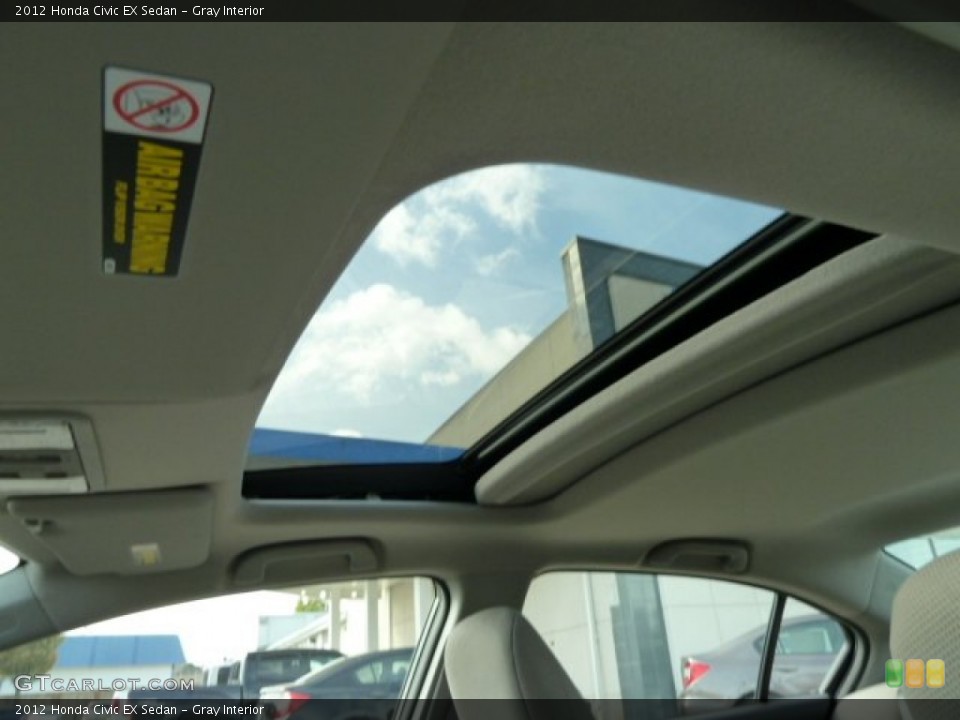 Gray Interior Sunroof for the 2012 Honda Civic EX Sedan #54294170