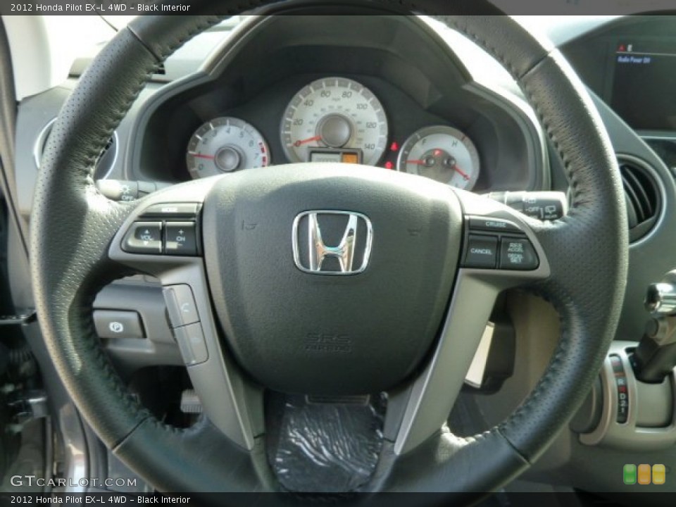 Black Interior Steering Wheel for the 2012 Honda Pilot EX-L 4WD #54294554