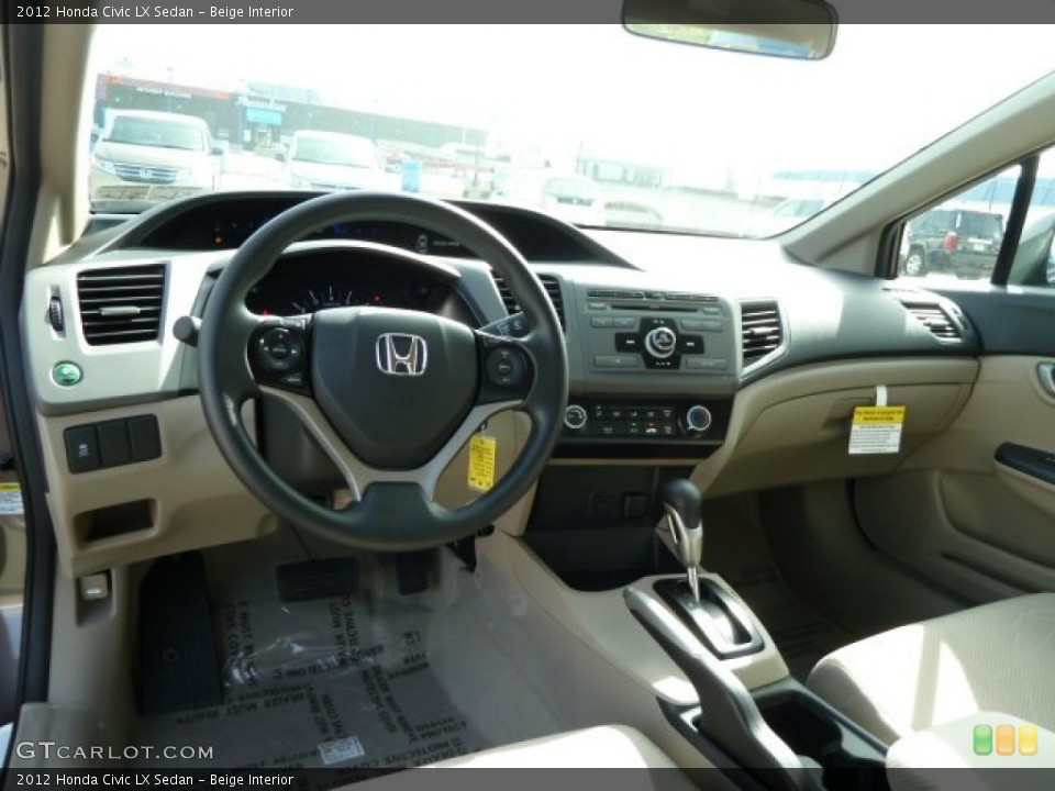 Beige Interior Dashboard for the 2012 Honda Civic LX Sedan #54294705