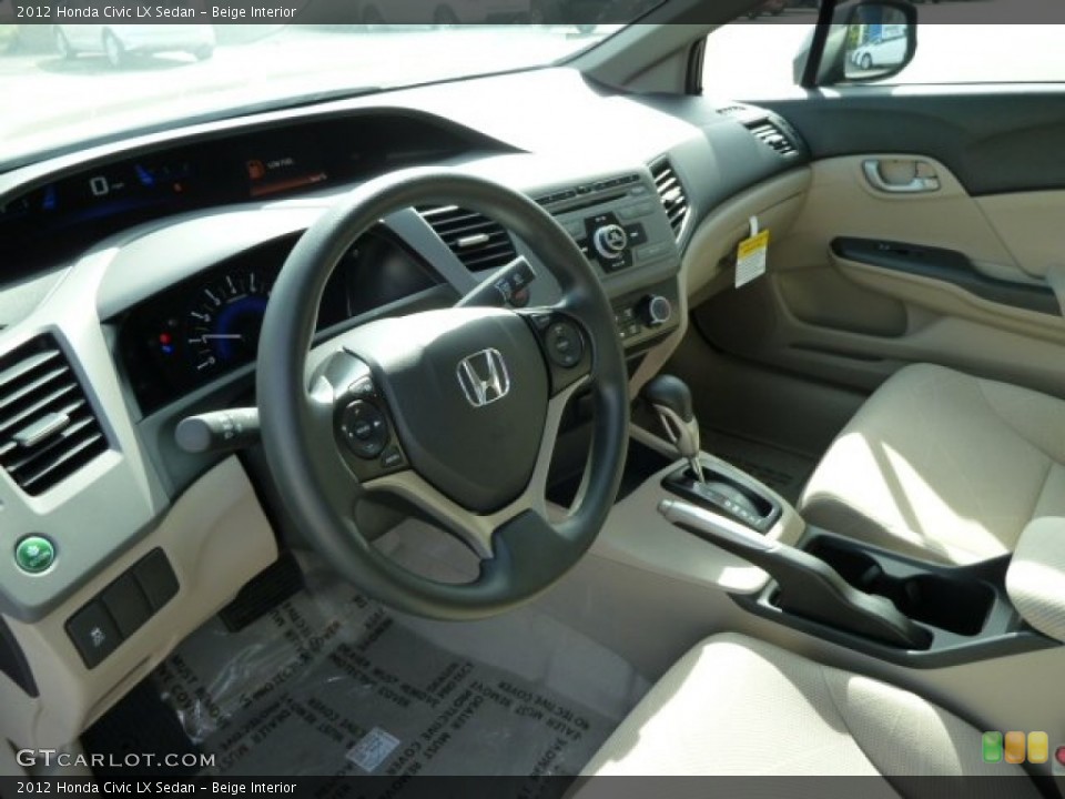 Beige Interior Prime Interior for the 2012 Honda Civic LX Sedan #54294726
